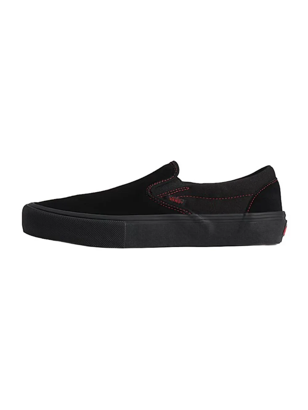 Vans Classic Slip-On Shoe Black Black Red Womwn Size 9.5 NWT